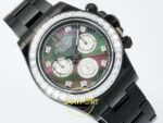 Rolex Daytona SONIC RXF Diamond bezel Multicolor dial Black SONIC Factory 40mmx12.5mm Sağ 45 Derece Çapraz Kasa ve Kurma Tepesi — Kadran ve Bezel Görünümü