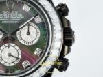 Rolex Daytona SONIC RXF Diamond bezel Multicolor dial Black SONIC Factory 40mmx12.5mm Yatay Kasa, Bezel ve Kordon Bütünlüğü Super — Kadran ve Bezel Görünümü