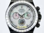 Rolex Daytona SONIC RXF Diamond bezel Pearl mother pearl SONIC Factory 40mmx12.5mm Kadran İndeks ve İbre Detay Yakın Çekim Super — Kadran ve Bezel Görünümü