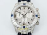 Rolex Daytona SONIC RXF Diamond dial Diamond bezel, diamond SONIC Factory 40mmx12.5mm Kadran İndeks ve İbre Detay Yakın Çekim — Kadran ve Bezel Görünümü