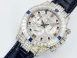 Rolex Daytona SONIC RXF Diamond dial Diamond bezel, diamond SONIC Factory 40mmx12.5mm Sol 45 Derece Çapraz Kasa ve Bezel Profili — Kadran ve Bezel Görünümü