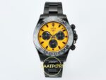 Rolex Daytona SONIC RXF Electroplated black bezel yellow dial SONIC Factory 40mmx12.5mm Kadran İndeks ve İbre Detay Yakın Çekim — Kadran ve Bezel Görünümü