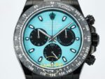 Rolex Daytona SONIC RXF Electroplated black bezel Tiffany blue SONIC Factory 40mmx12.5mm Kadran İndeks ve İbre Detay Yakın Çekim — Kadran ve Bezel Görünümü