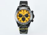 Rolex Daytona SONIC RXF Electroplated black bezel yellow dial SONIC Factory 40mmx12.5mm Ön Cephe Kadran ve Kasa Görünümü Super — Kadran ve Bezel Görünümü
