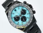 Rolex Daytona SONIC RXF Electroplated black bezel Tiffany blue SONIC Factory 40mmx12.5mm Sağ 45 Derece Çapraz Kasa ve Kurma — Kadran ve Bezel Görünümü