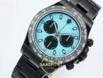 Rolex Daytona SONIC RXF Electroplated black bezel Tiffany blue SONIC Factory 40mmx12.5mm Sol 45 Derece Çapraz Kasa ve Bezel — Kadran ve Bezel Görünümü