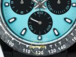 Rolex Daytona SONIC RXF Electroplated black bezel Tiffany blue SONIC Factory 40mmx12.5mm Sol Yan Kasa Kalınlık ve Fırçalanmış — Kadran ve Bezel Görünümü