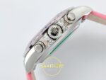 Rolex Daytona SONIC RXF Pink diamond bezel Pink dial SONIC Factory 40mmx12.5mm Sağ Yan Kurma Tepesi ve Kasa Koruma Detayı Super — Kadran ve Bezel Görünümü