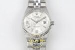Rolex Land Dweller 127334 DIWF White Textured Dial on ZF Factory 40mmx10.3mm Ön Cephe Kadran ve Kasa Görünümü Super Clone ETA Saat — Kadran ve Bezel Görünümü