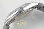Rolex Land Dweller 127334 DIWF White Textured Dial on ZF Factory 40mmx10.3mm Sağ Yan Kurma Tepesi ve Kasa Koruma Detayı Super — Kadran ve Bezel Görünümü