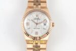 Rolex Land Dweller 127335 2F White Textured Dial on ZF Factory 40mmx10.3mm Ön Cephe Kadran ve Kasa Görünümü Super Clone ETA Saat — Kadran ve Bezel Görünümü