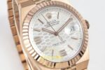 Rolex Land Dweller 127335 2F White Textured Dial on ZF Factory 40mmx10.3mm Sol 45 Derece Çapraz Kasa ve Bezel Profili Super Clone — Kadran ve Bezel Görünümü