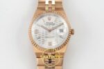 Rolex Land Dweller 127335 DIWF White Textured Dial on ZF Factory 40mmx10.3mm Ön Cephe Kadran ve Kasa Görünümü Super Clone ETA Saat — Kadran ve Bezel Görünümü