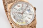 Rolex Land Dweller 127335 DIWF White Textured Dial on ZF Factory 40mmx10.3mm Sol 45 Derece Çapraz Kasa ve Bezel Profili Super — Kadran ve Bezel Görünümü