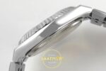 Rolex Land Dweller 127336 DIWF Ice Blue Textured Dial ZF Factory 40mmx10.3mm Sol Yan Kasa Kalınlık ve Fırçalanmış Yüzey Profili — Kadran ve Bezel Görünümü
